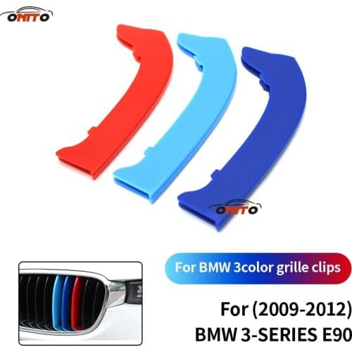 3 Colors Front Grille Clips Covers Car Decoration ABS Stripe Clip Decal Sticker Covers For 3 series E90 2009-2012 Accessory