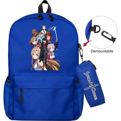 Anime Sword Art Online Nylon Backpack Casual Travel Schoolbag High Quality Laptop Bag Zip Student Knapsack Boys Girls Bookbag