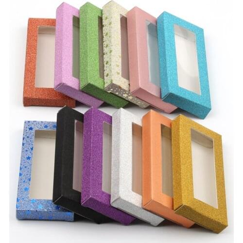 Wholesale 50pcs Packing box for eyelash blank eyelashes package Multicolor paper box Eyelashes DIYflash packing box makeup
