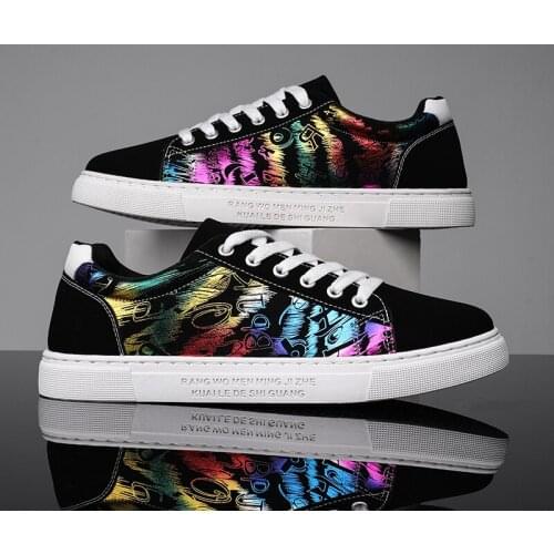 Couple Graffiti Sneakers Multicolor Flatform Board Shoes Trend Fashion Casual Shoes Wild Walking Street Shoe Women Colorful Shoe