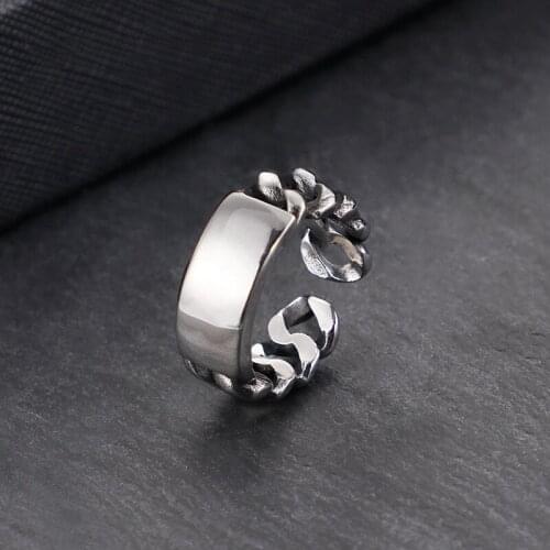 Simple Chain Titanium Steel Ring Creative Open Chain Stainless Steel Ring Jewelry