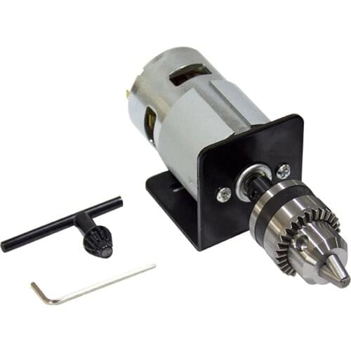DC 12-24V Lathe Press 775 Motor With Miniature Hand Drill Chuck and Mounting Bracket 775 DC Motor 5500/10000Rpm For DIY Assembly
