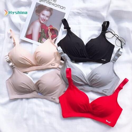 Thickened Underwear Without Steel Ring Deep V Hollow Sexy Gathered Girl Bra