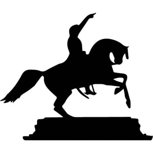 Fun Moments Riding Horse Art Decals High Quality Car Window Decoration Personality Pvc Waterproof Decals Black/white, 17cm*14cm