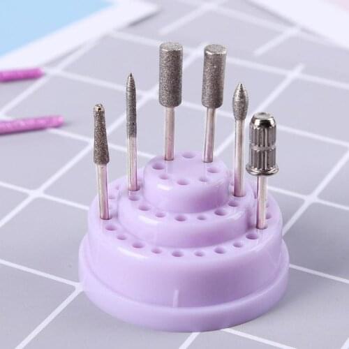 1 Set 48 Holes Nail Drill Bits Holder Stand Display Box Organizer Manicure Tool Nail Art Tools