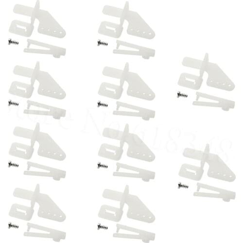 10Sets/Lot Nylon Control Horn 21x11mm & Metric Clevis Bolt for Micro Aircraft Indoor and Park Flyer Models