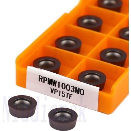 10Pcs RPMW1003MO VP15TF Carbide Inserts Milling Cutter CNC Lathe Tools Round Milling Blade RPMW1003 Stainless Steel Turning Tool