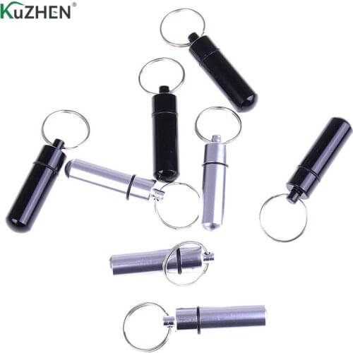 4pcs/lot Portable WaterProof Mini Aluminum Keychain Tablet Storage Box Bottle Case Holder