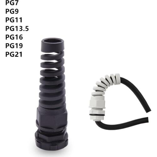 5PCS IP68 waterproof M12 PG7 / PG9 / PG11 cable seal sleeve connector plastic screw stress protector 3-6mm anti-bending