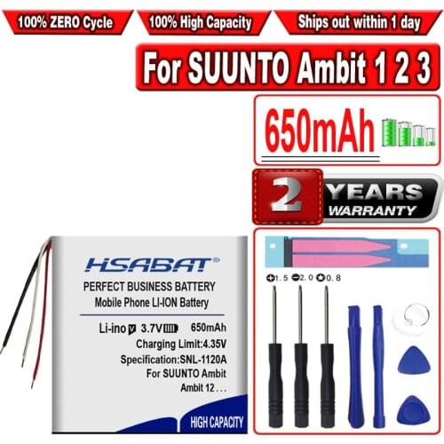 HSABAT 650mAh Battery for SUUNTO Ambit 1 2 3 2s HR Peak Smart Watch