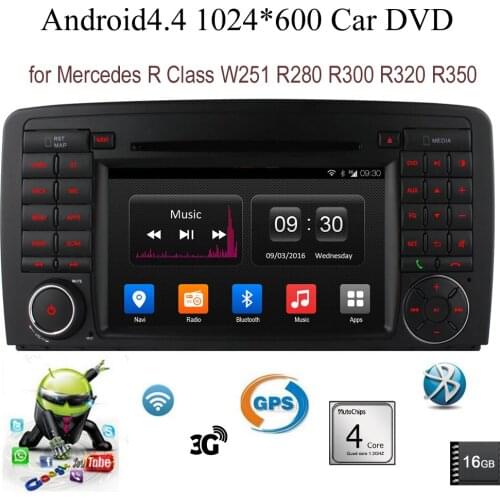 Android4.4 7 inch Quad Core Car DVD radio for Benz R Class W251 R280 R300 R320 R350 support wifi 3G BT GPS DAB TPMS DTV