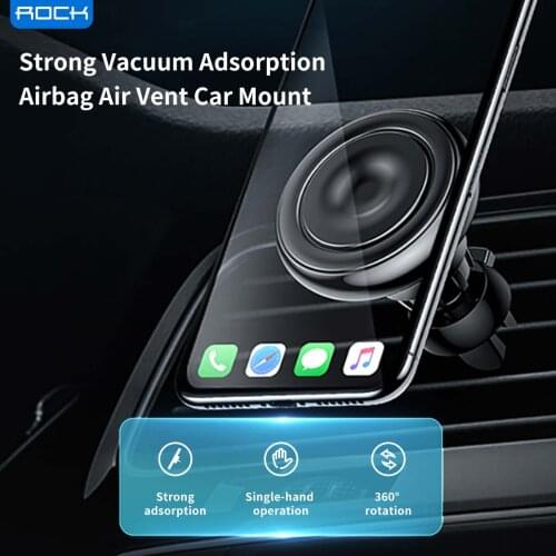 ROCK Car Phone Holder Adsorption Airbag Air Vent Car Stand 360degree Adjustable No Magnetic GPS Mount For iPhone Xiaomi LG