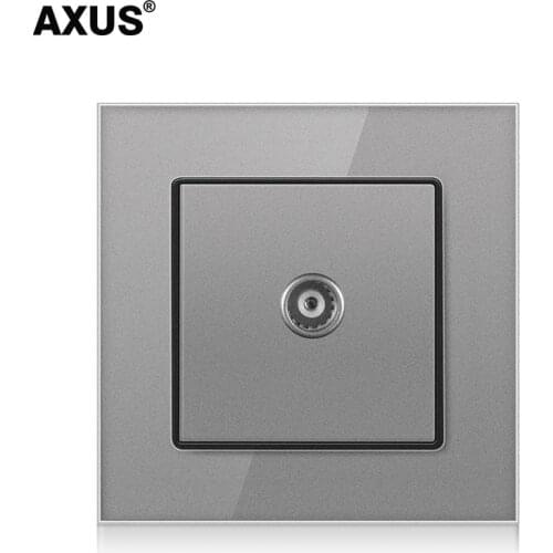 AXUS Luxury Utp Cat6 10Gb Computer Data Socket CATV RJ11 Telephone Wall Socket RJ45 Com Socket Crystal Tempered Glass Panel