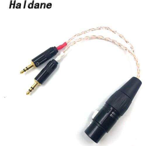 Free Shipping Haldane 8 Cores 7N OCC Cable 2 x 3.5mm Male to 4-pin XLR Female Balanced Audio Adapter For PHA-3 Pono Player 15cm