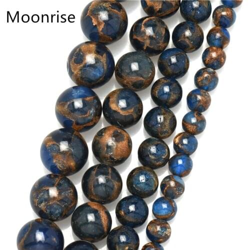 6 8 10 12mm Natural Stone Beads Cloisonne Round Loose Stone Beads For DIY Making Bracelet Necklace Jewelry HK185