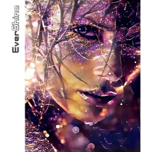 Evershine Diamond Embroidery Woman Full Square Round Diamond Painting Portrait Cross Stitch Mosaic Girl Rhinestone Picture Art