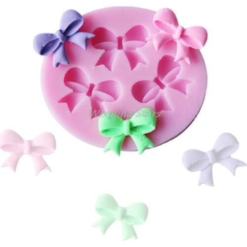 3-Hole Bow Bowknot Design Modeling Cake Decoration Fondant Chocolate Pudding Silicone Mold