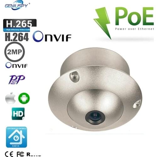 Wide Angle Lens Mini 1080P Flying Saucer Dome H.265 H.264 ONVIF Security Surveillance CCTV IP Camera POE UFO Camera For Elevator