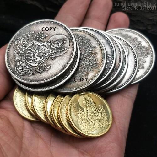 China Coin Fengshui Buddha Good Luck Coin Collectible Replica Coin Craft Mascot