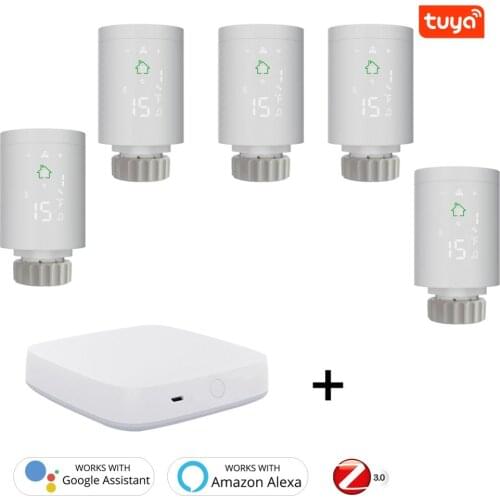 Room Programmable Heating WiFi Smart Radiator Thermostat With Tuya ZigBee Gateway TRV