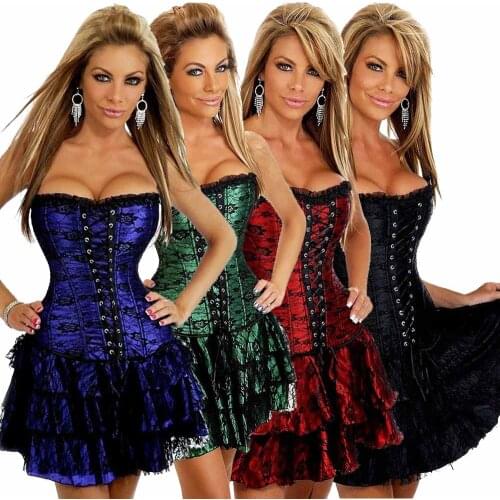 Steampunk corselet waist trainer corset gothic clothing sexy lingerie corsets and bustiers slimming party women lace shaper over