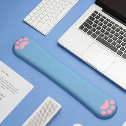 Cat Paw Keyboard Wrist Rest Pad Support Mouse Pad Silicone Anti-Slip Memory Foam Cartoon Ergonomic Office Game PC Laptop Mat