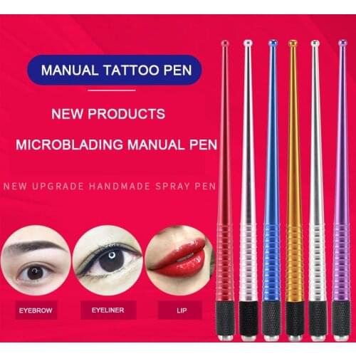 1pc Microblading Eyebrow Tattoo Pen Machine Tools Mini Handle Tattoo Gun Manual Pen for Permanent Makeup Body Art Eyebrow Lip