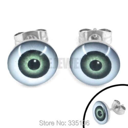 Fashion Eyes Earring Stud Stainless Steel Jewelry Classic Eye Biker Men Stud Earrings SJE370099A