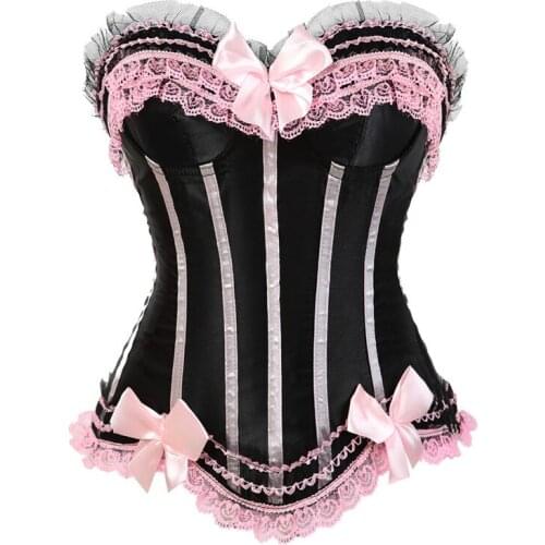 Top Lingerie Adjustable Fashion Sapubonva Sexy Ladies Corset With Zipper Vintage Style Overbust Corsets Bustiers Floral Lace