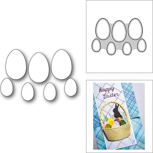 New 2021 Easter Farm Eggs Background Metal Cutting Dies for DIY Scrapbooking and Card Making Decorative Embossing Craft No Stamp