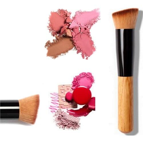 Single Fraxinus mandshurica repairing brush makeup brush oblique head blush brush foundation brush beauty tool