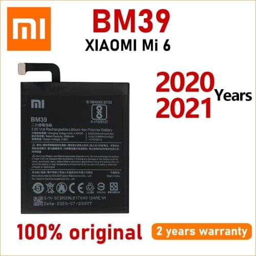 Xiao Mi Original 3250mAh BM39 Phone Battery For Xiaomi Mi 6 Mi6 High Quality Batteries Batteria With Tracking number