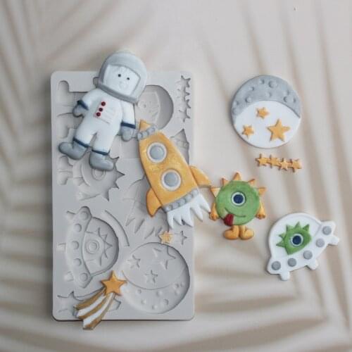 Space Silicone Mold Fondant Cake Decorating Mould Sugarcraft Chocolate Cookie Baking Tool Kitchenware For Cakes Gumpaste Form
