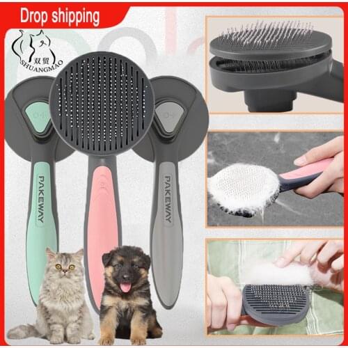 Pet Comb for Dogs Grooming Toll Automatic Hair Brush Remover Pets Cat Hair Brushes Shedding Dog Beauty Cleaning Comb Products