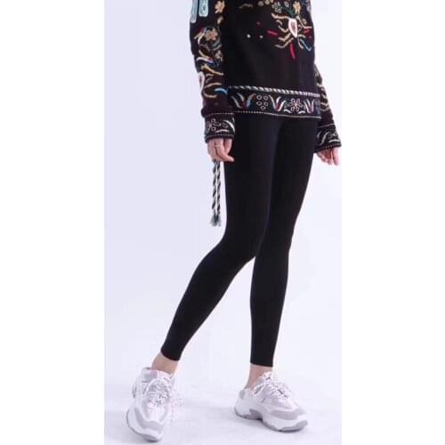 Sale!!! 10.29 Fleece Hot Cashmere Wool Soft Comfortable Elastic Warm Women Letter Pattern Slim Leggings