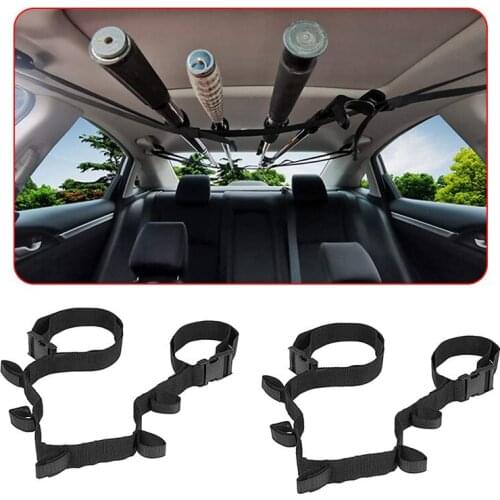 Adjustable Car Mounted Storage Rack Fishing Rod Gear Holder Vehicle Fishing Rod Rack Holder Strap Storage Car Rest Belt Carrier