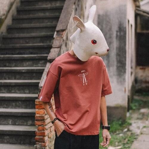 Short sleeve mens fashion student five and a half sleeve loose summer shirt for couples pure cotton body fashion mens T-shirt