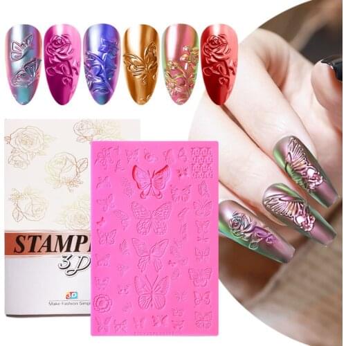Nail Art Printing Silicone Template 3d Manicure Relief Soft Mold Nail Beauty Accessories For Nail Painting Nails Accesorios