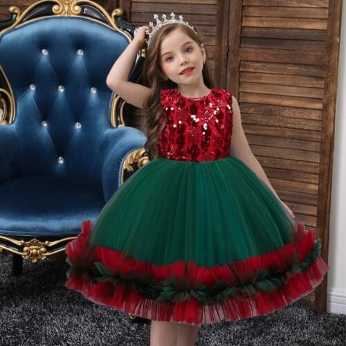 LZH Wedding Dress 2021 Christmas Party Dress For Kids Sequined Childrens Clothing Net Yarn Princess Dresses For Girls Costume