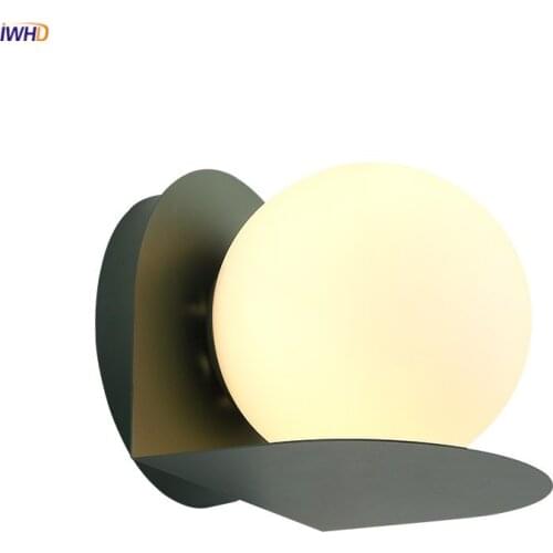 IWHD Colorful Glass Ball Bathroom Mirror Light Fixtures Nordic Modern Wall Lamp Applique Murale Luminaire Lighting Wandlamp