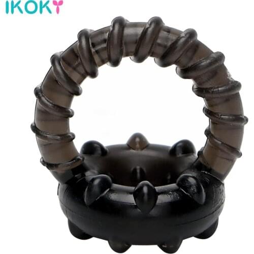 IKOKY Extender Dual Penis Ring Sex Toys for Men Cock Ring Erotic Toys Delay Ejaculation Male Erection Stretcher Cheap Things