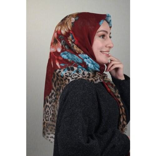 VERTU PATTERNED LINEN FLAMLI SCARF-DESEN-29-RENK-07