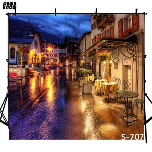DAWNKNOW Building Night Street Vinyl Photography Background For New Fabric Polyester Backdrop For Baby Photo Studio S707