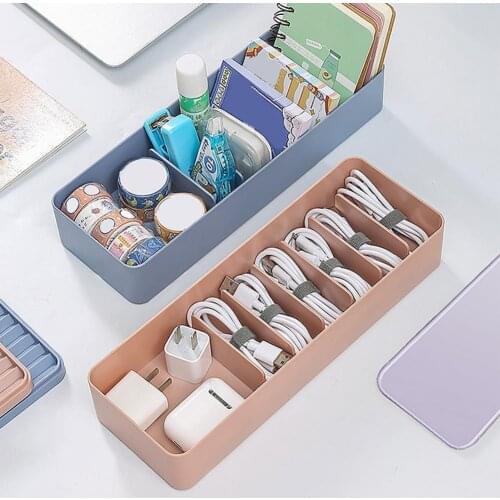 Large Space High-quality Table Hard Power Cord Storage Box Interlayer Design Charging Cable Organizer Box Safe for Office