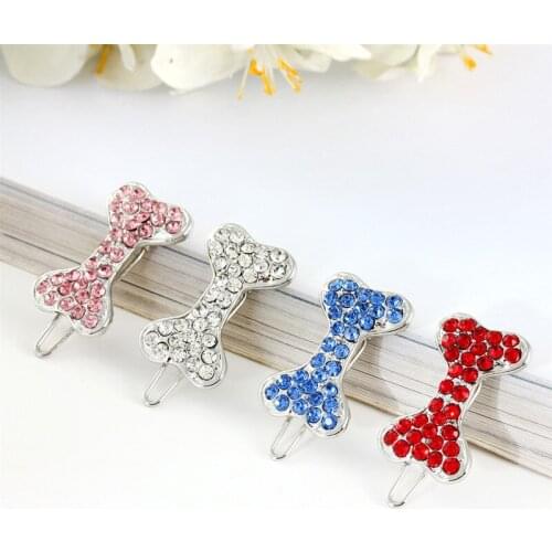 5pcs/Packs Wholesale Alloy Bone Hair Wear Clip Pet Jewelry Accessories For Dogs