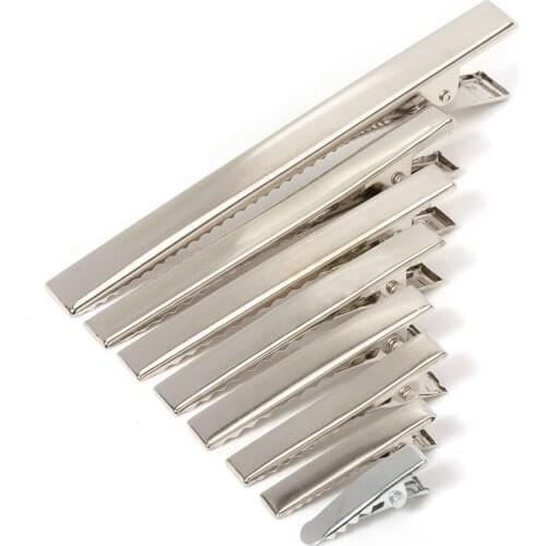 20pcs 24-97mm Hair Clips Single Prong Alligator Hairpin Teeth Blank Base Setting Clips for Hair Accessories Jewelry Making DIY