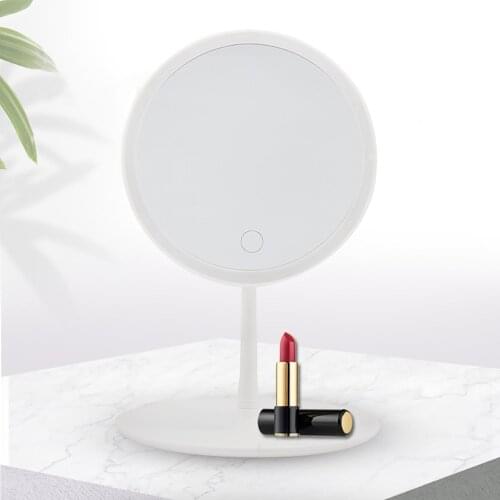 LED Light Makeup Mirror Adjustable Touch Dimmer Storage LED Face Mirror For Dressing Table Bedroom USB Backlit Cosmetic Mirrors