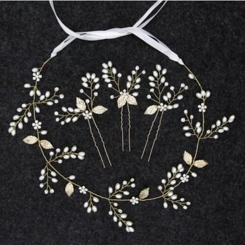 Pearl Headband Wedding Bridal Hair Accessories Rhinestone Crystal Tiara Wedding Headband For Women Hair Jewelry Bridal Headpiece