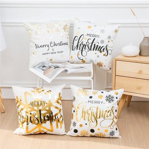 0801 Short Soft Nap Christmas Cushion Case (No filling)Polyester Home Decor Bedroom Decorative Sofa Car Throw Pillows