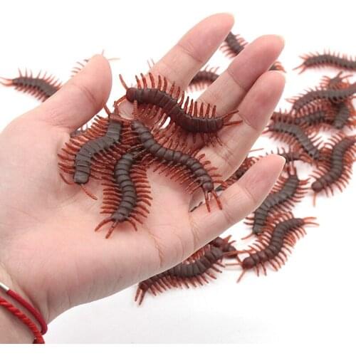 10 pcs Tricky toy simulation centipede simulation bug fake centipede strange creative small toy animal